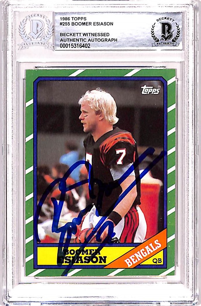 Boomer Esiason Signed 1986 Topps #255 Trading Card Auto Beckett