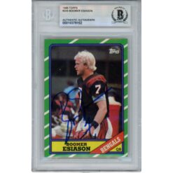 Boomer Esiason Autographed/Signed 1986 Topps #255 Trading Card Beckett 53188