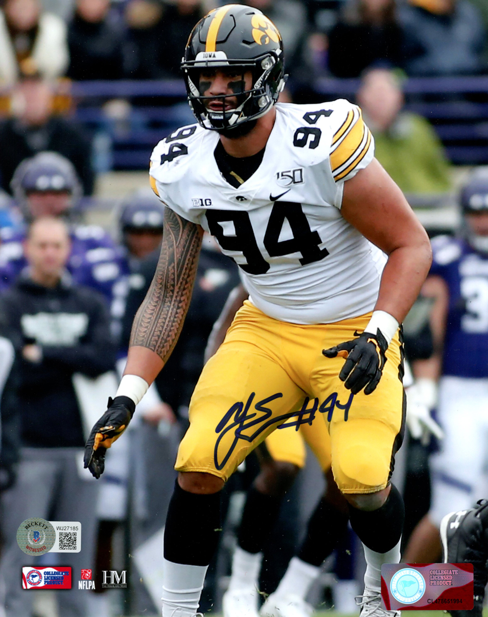 AJ Espensa Autographed/Signed Iowa Hawkeyes 8x10 Photo BAS