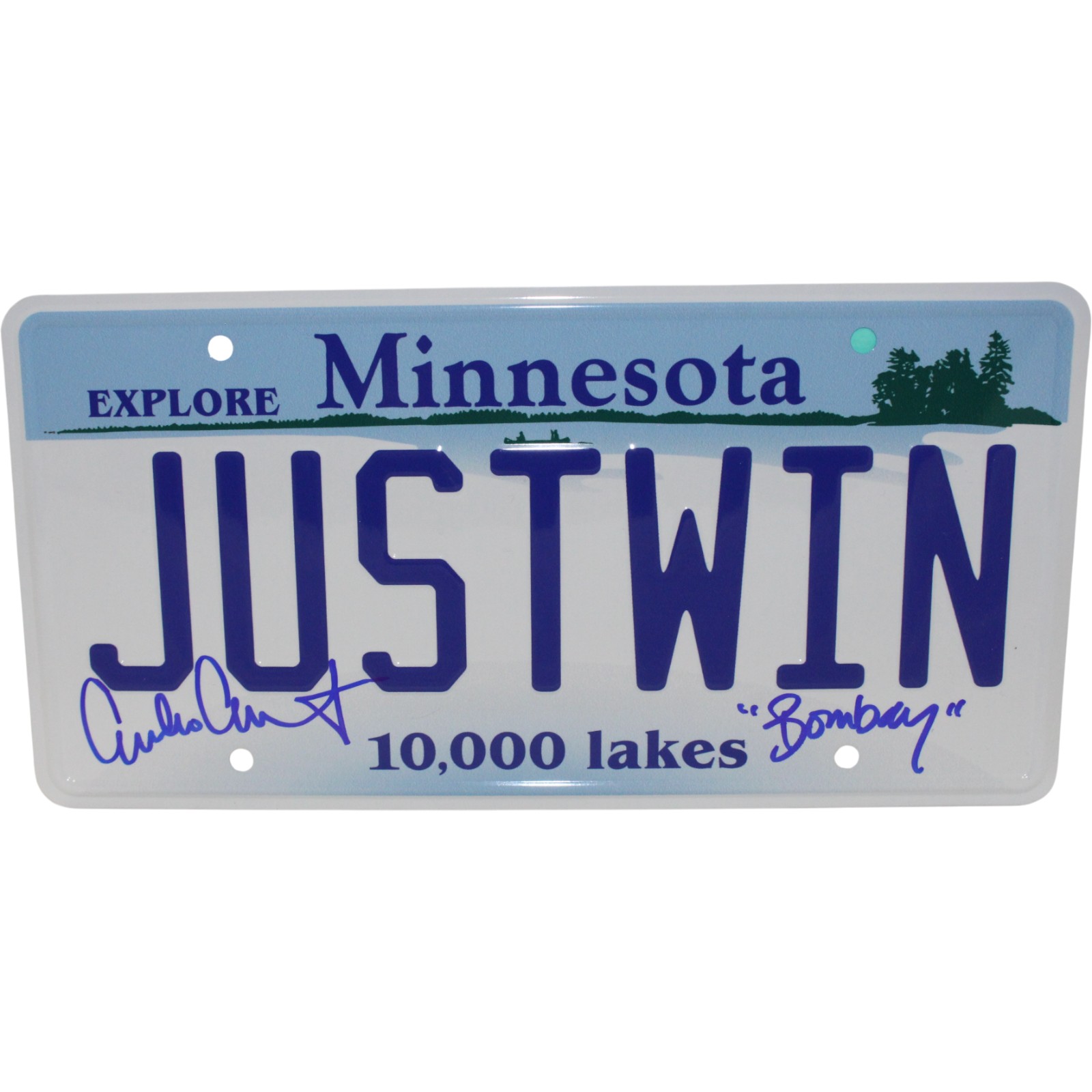 Emilio Estevez Autographed The Mighty Ducks License Plate Bombay Beckett 54564