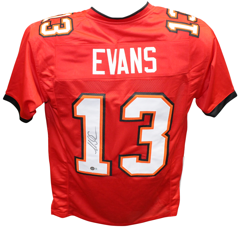 Mike Evans Autographed/Signed Pro Style Red Jersey Beckett 41036