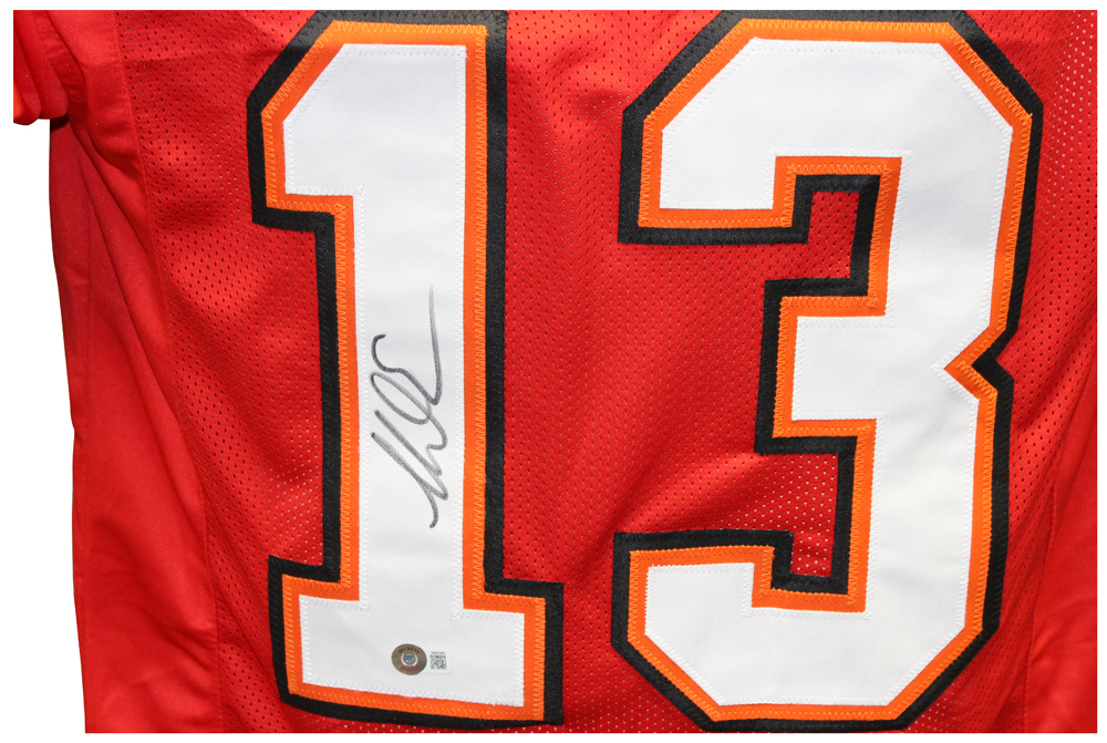 Mike Evans Autographed/Signed Pro Style Red Jersey Beckett 41036