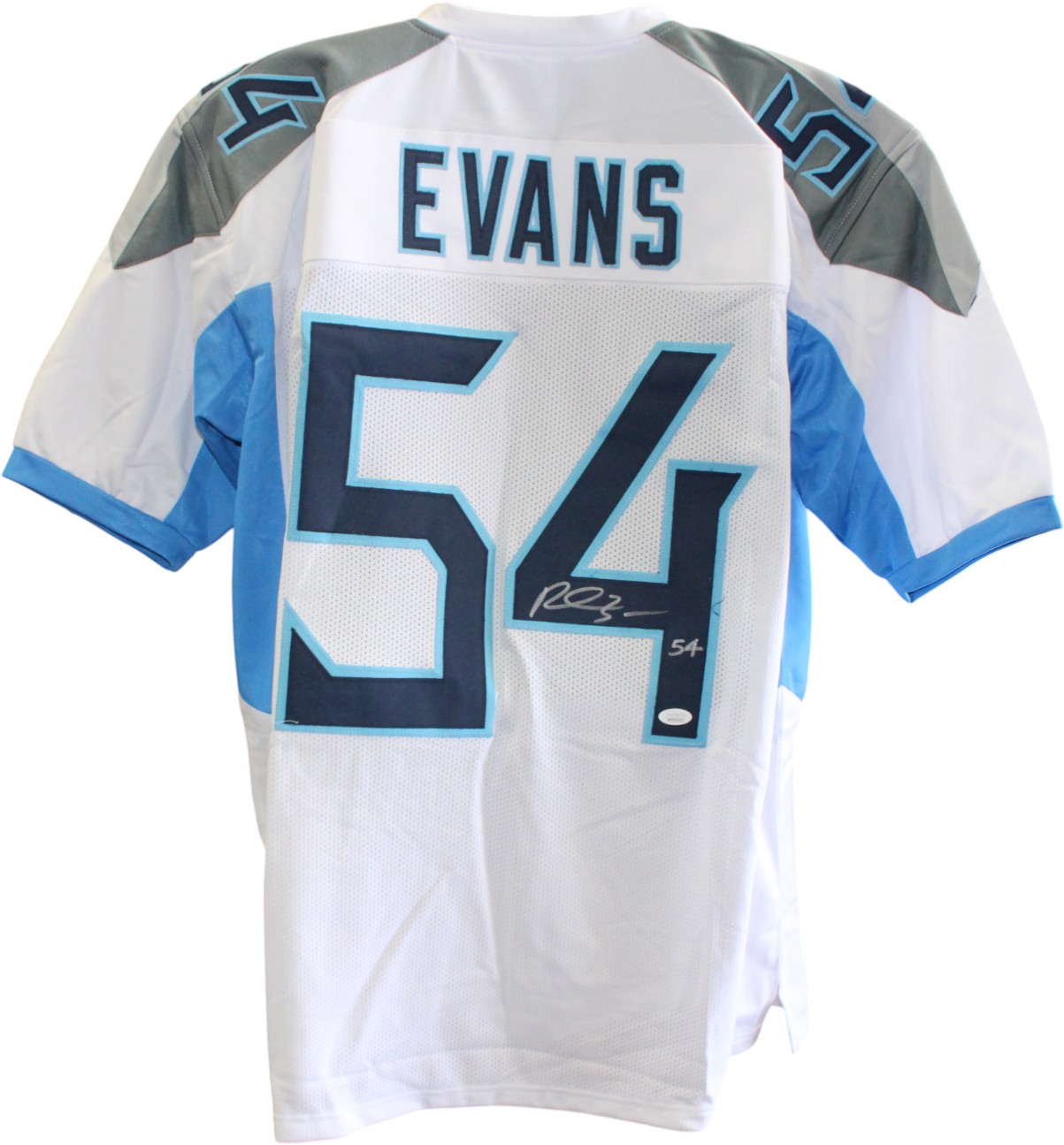 Rashaan Evans Autographed/Signed Pro Style Size XL White Jersey JSA 59377