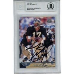 Jim Everett Autographed New Orleans Saints 96 Leaf #157 Card Slab Beckett 56122