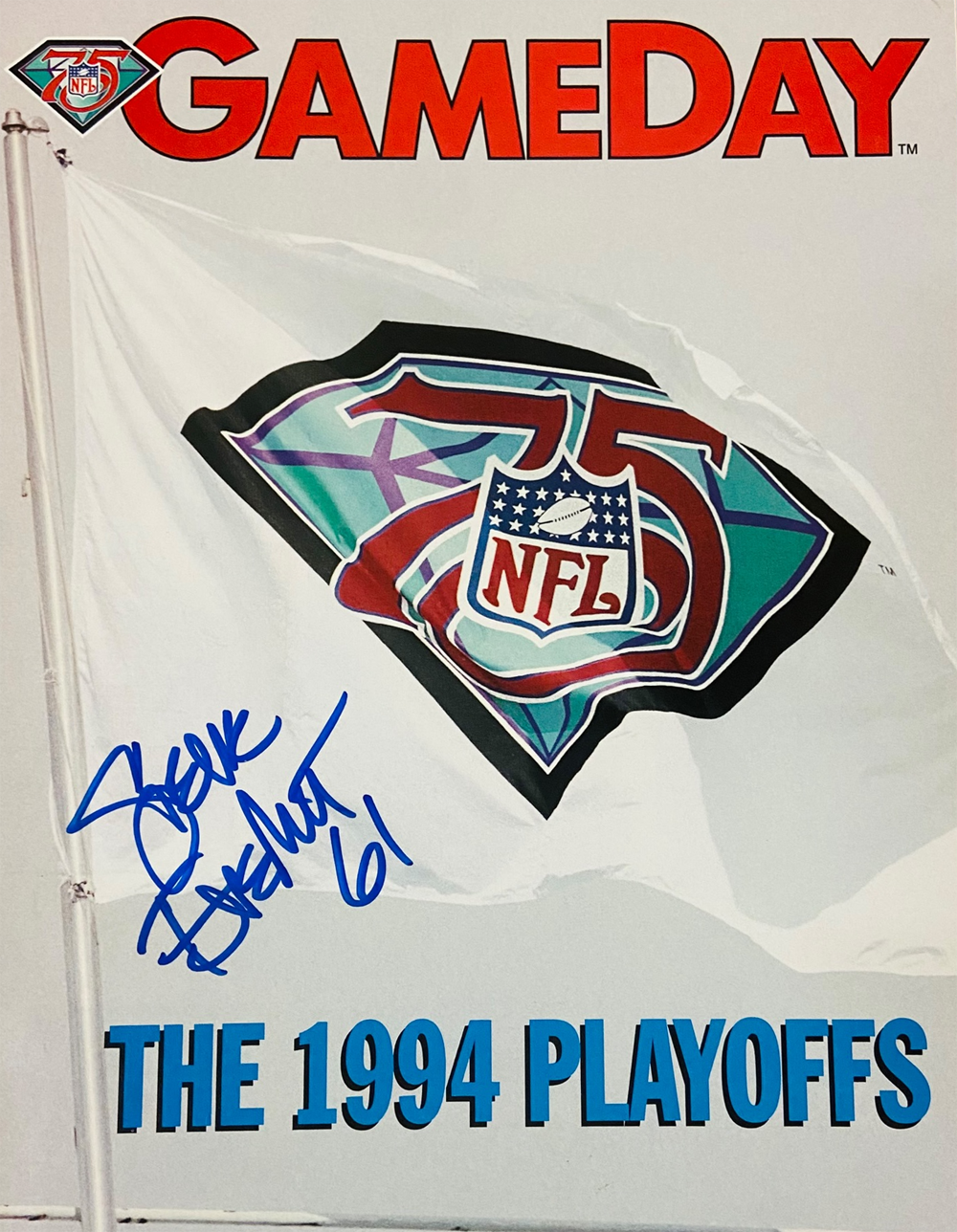 Steve Everitt Signed Cleveland Browns 1/1/1995 Gameday Magazine BAS
