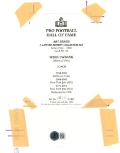 Weeb Ewbank Signed Cut Matted With Goal Line Art Card HOF BAS 45018