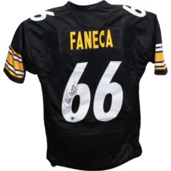 Alan Faneca Autographed/Signed Pro Style Black Jersey Beckett 