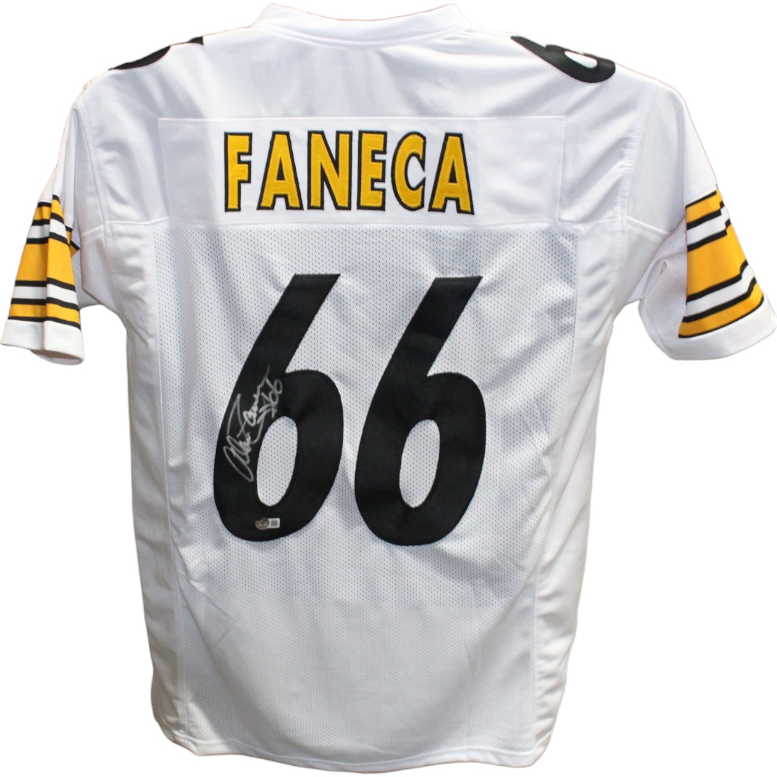 Alan Faneca Autographed/Signed Pro Style White Jersey Beckett