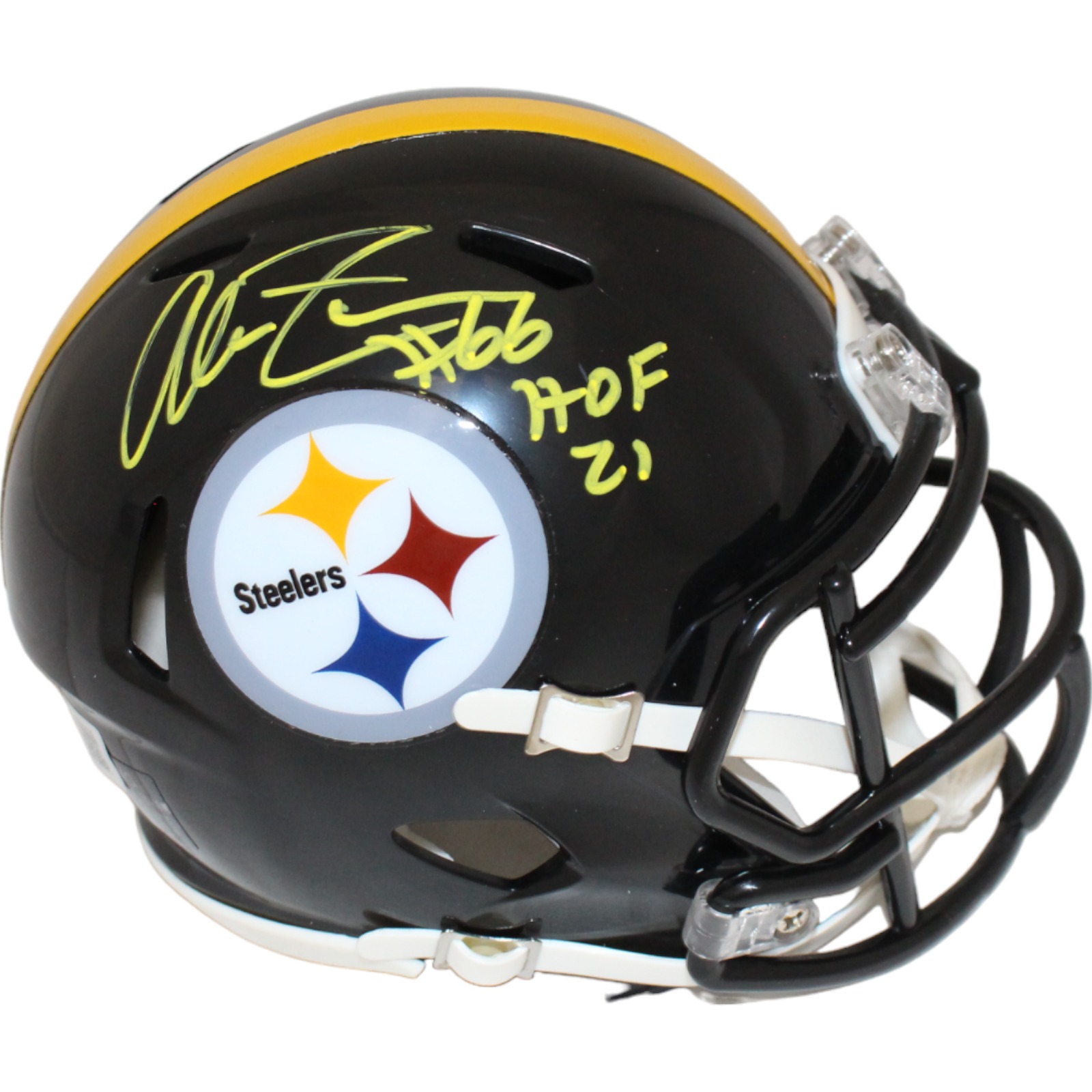 Alan Faneca Autographed Pittsburgh Steelers Mini Helmet HOF Beckett