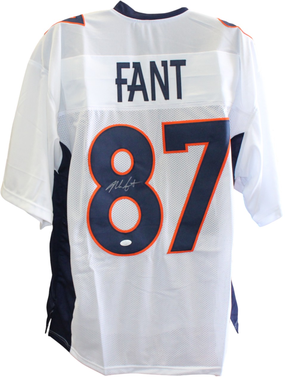 Noah Fant Autographed/Signed Pro Style Size XL White Jersey JSA 59368