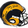 Marshall Faulk & Torry Holt Signed St Louis Rams Replica Helmet Champs BAS 25680