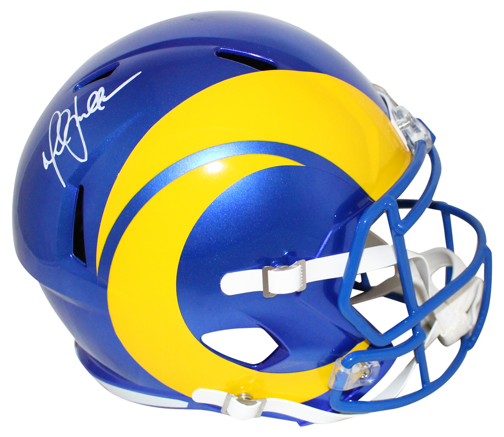 Marshall Faulk Signed Los Angeles Rams F/S 2020 Speed Helmet Beckett BAS