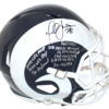 Marshall Faulk Autographed St Louis Rams Authentic Helmet 9 Insc JSA 24019