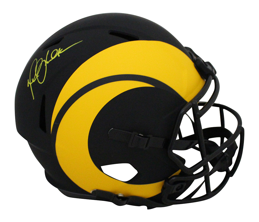Marshall Faulk Signed Los Angeles Rams F/S Eclipse Helmet Beckett BAS