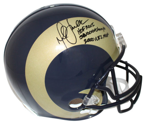 Marshall Faulk Autographed St Louis Rams Authentic Helmet 3 Insc BAS 22360