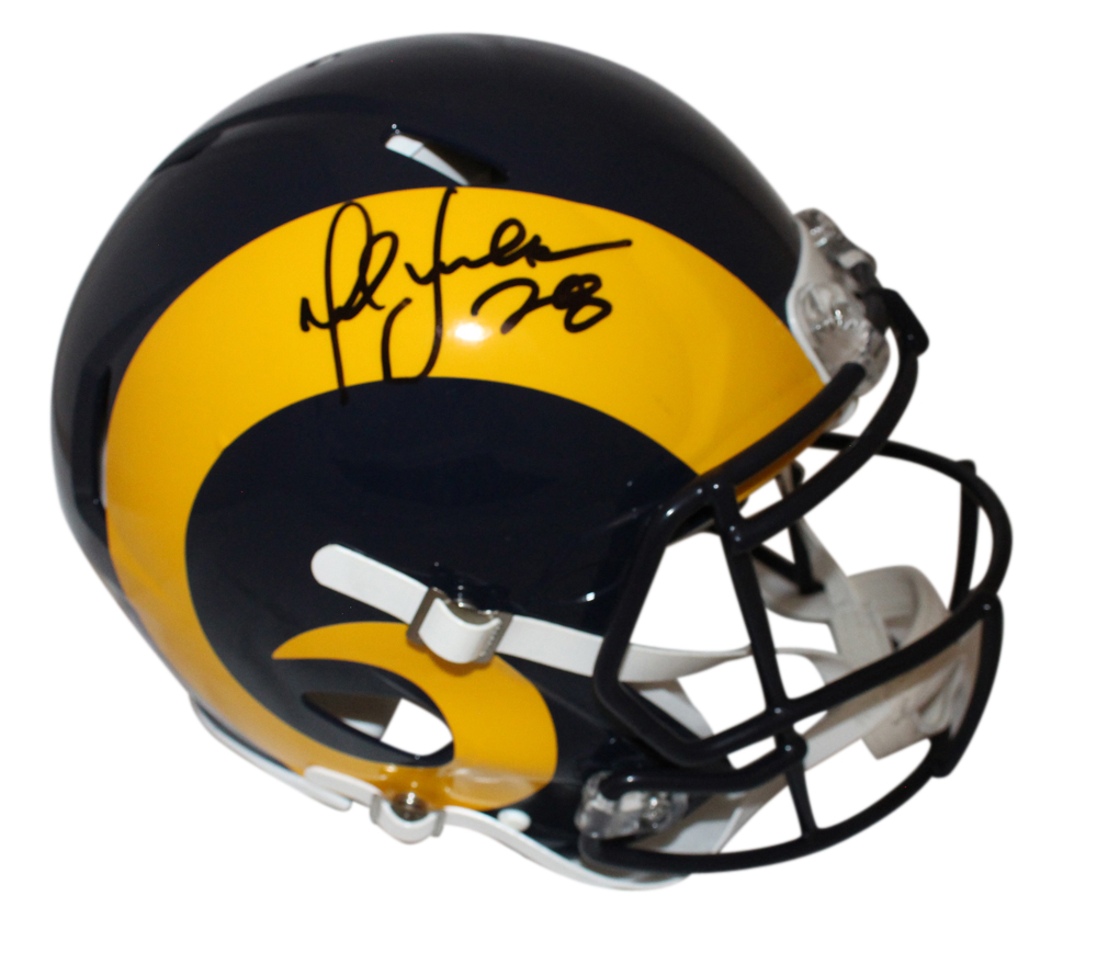 Marshall Faulk Autographed St Louis Rams TB '81-'99 Authentic Helmet BAS
