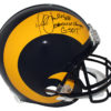Marshall Faulk Autographed St Louis Rams Authentic TB Helmet 2 Insc BAS 25679