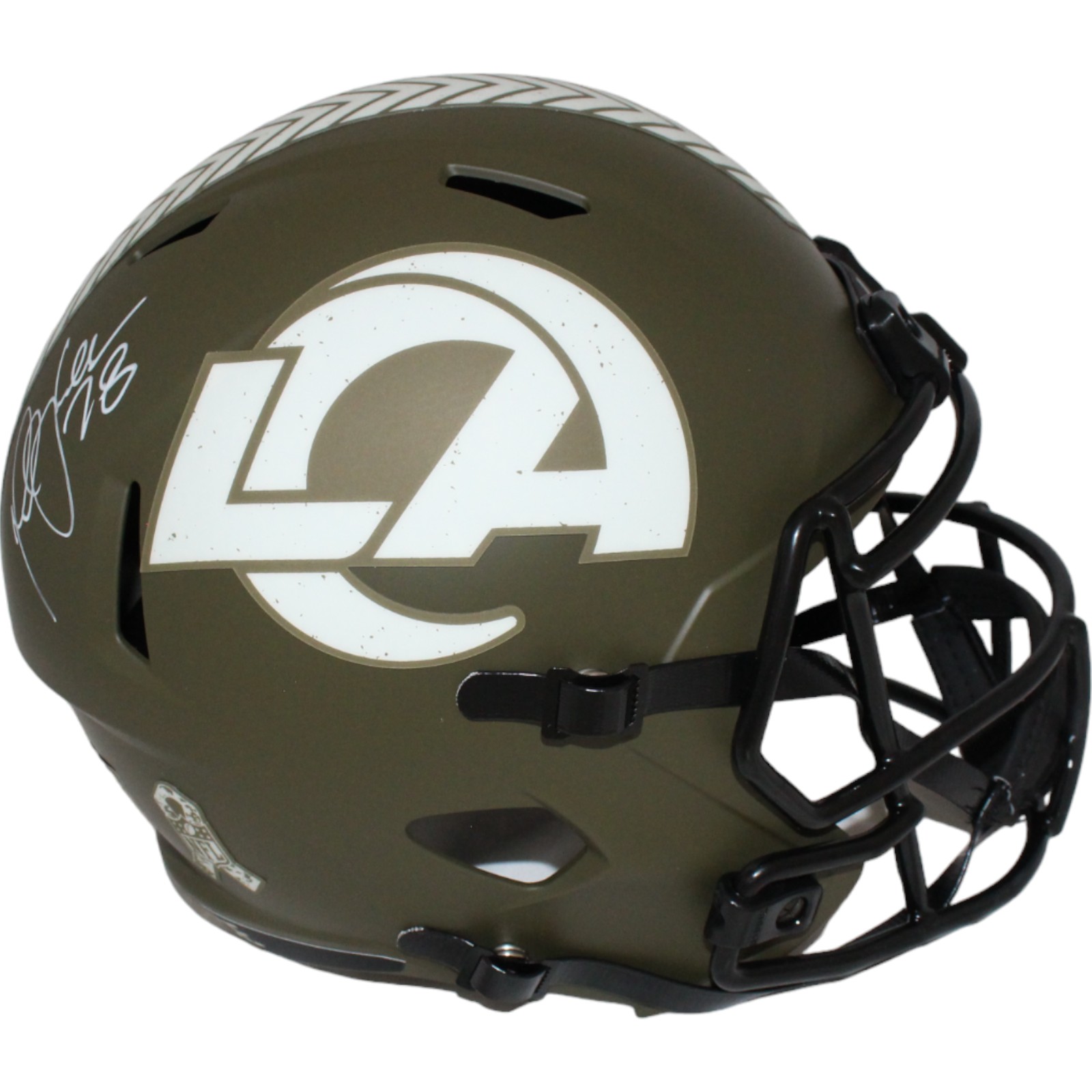 Marshall Faulk Signed Los Angeles F/S 22 Salute Helmet Beckett 43303