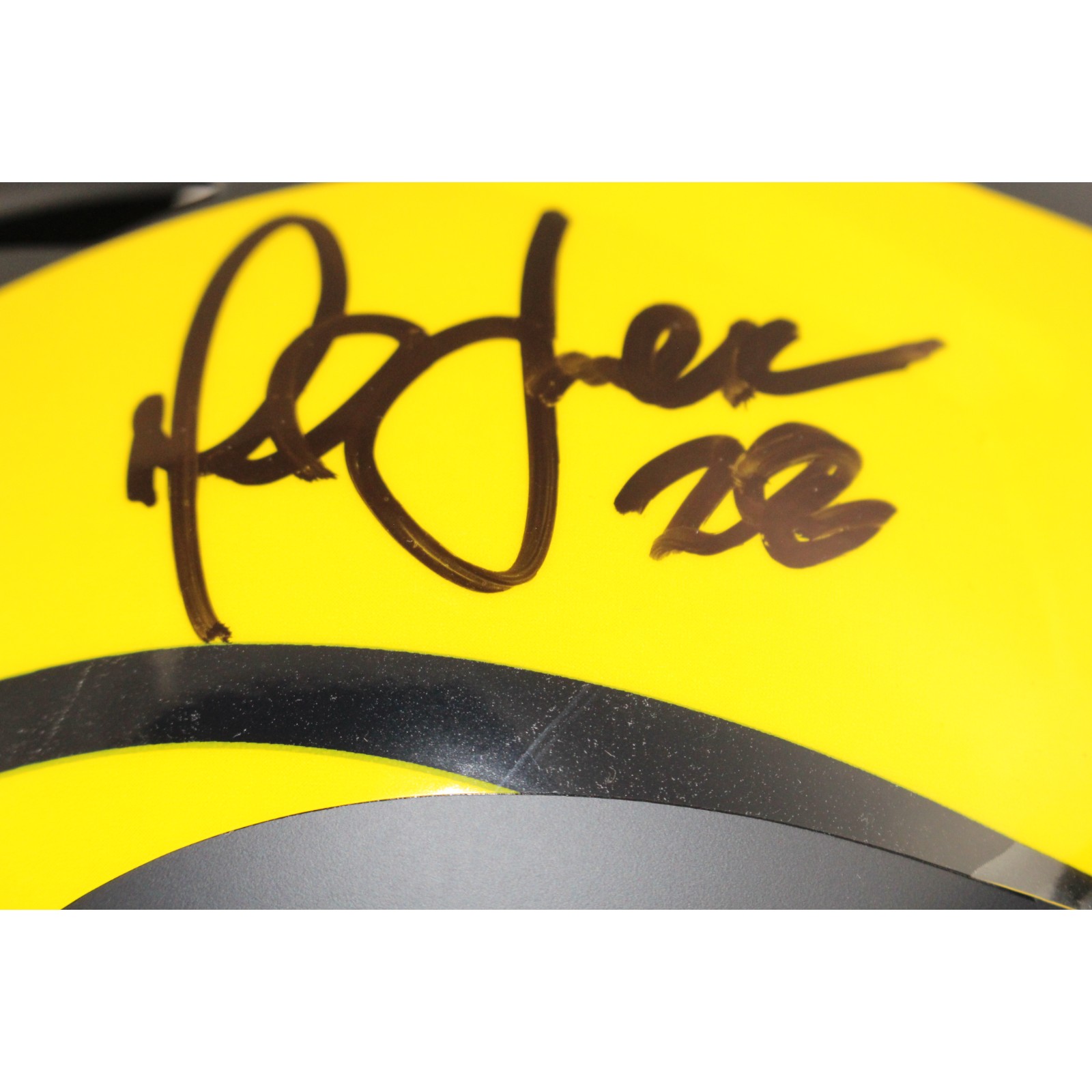 Marshall Faulk Autographed Los Angeles Rams F/S Rivalries Helmet Beckett W 53296