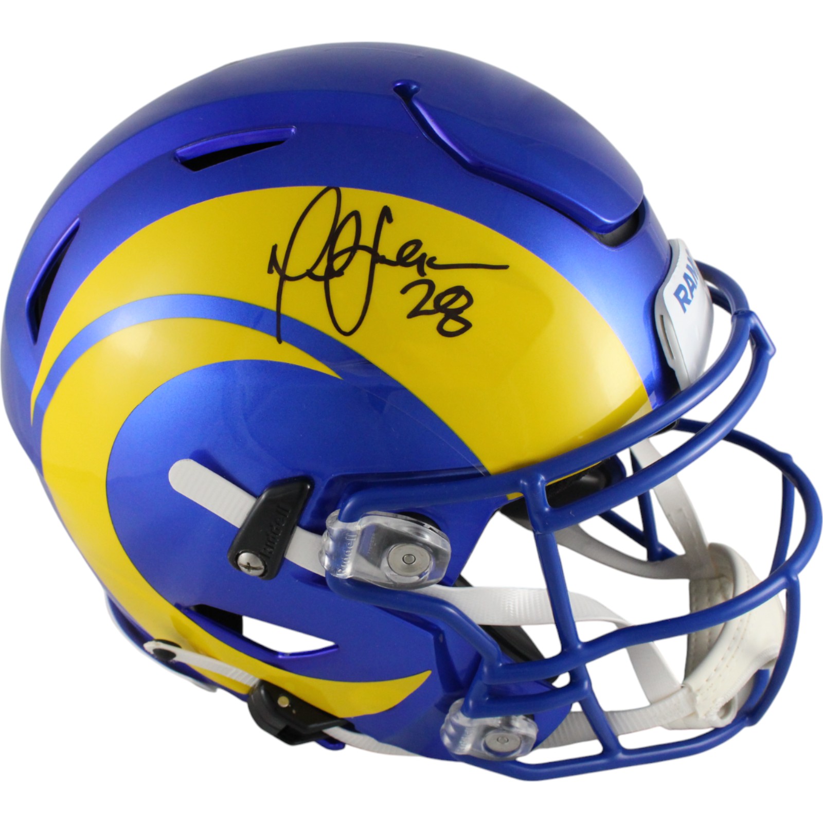 Marshall Faulk Autographed Los Angeles Rams SpeedFlex Helmet Beckett 49240
