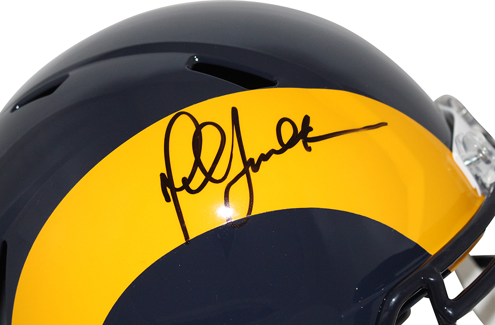 Marshall Faulk Signed St Louis Rams F/S 1981-99 Speed Helmet Beckett