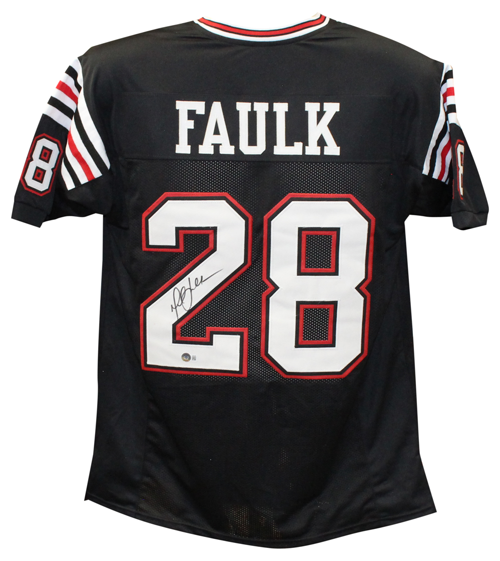 Marshall Faulk Autographed SDSU Aztecs Pro Style Black XL Jersey BAS