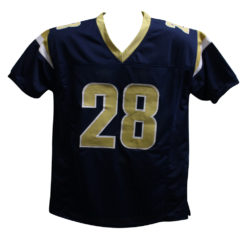 Marshall Faulk Autographed/Signed Pro Style Blue XL Jersey BAS 25109