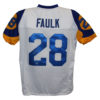 Marshall Faulk Autographed/Signed Pro Style White XL Jersey BAS 25110