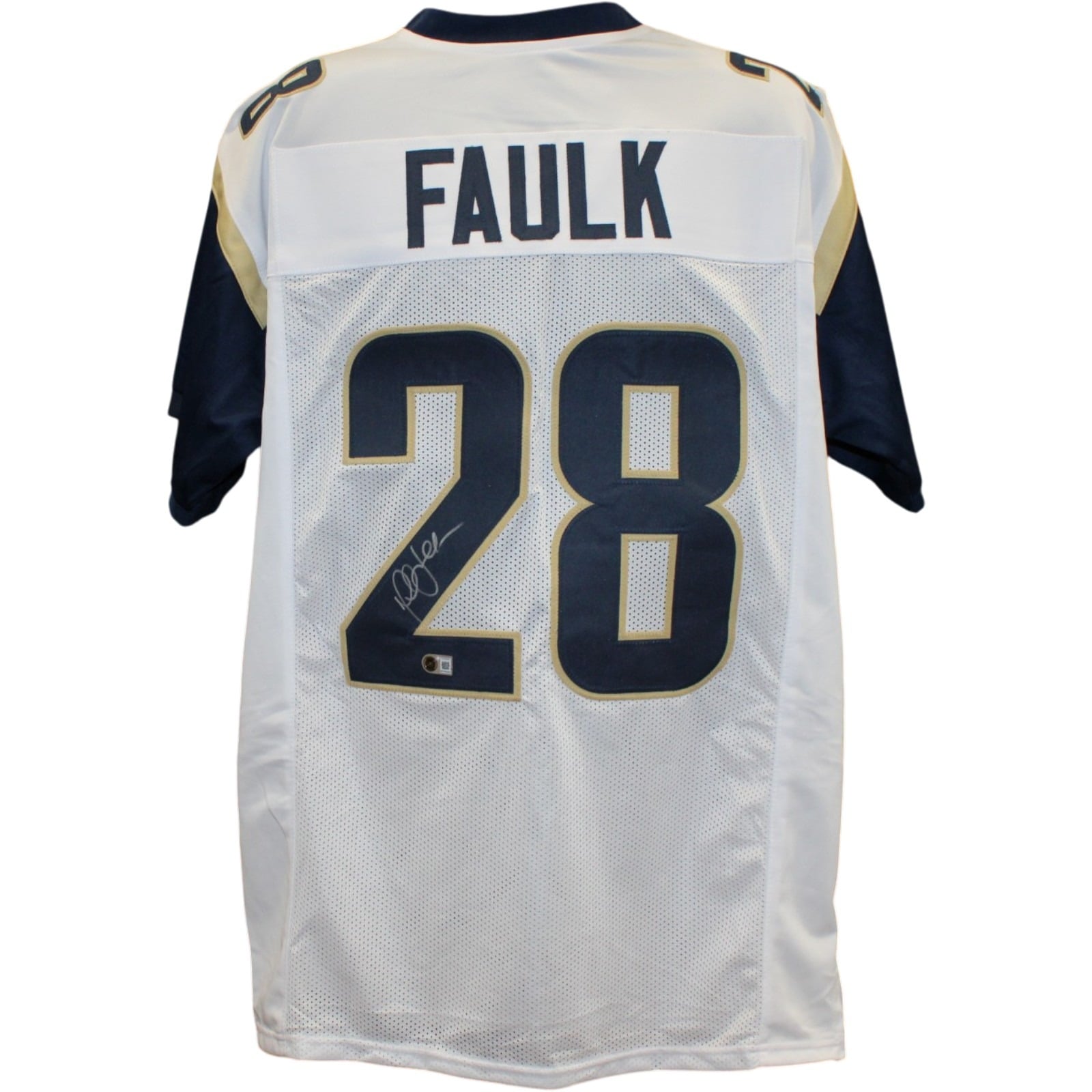 Marshall Faulk Autographed/Signed Pro Style XL Jersey White Beckett WIT 58501 4 Marshall Faulk Autographed/Signed Pro Style XL Jersey White Beckett WIT 58501