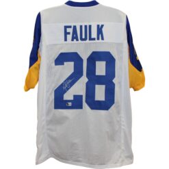 Marshall Faulk Autographed/Signed Pro Style XL Jersey TB White Beckett W 58509
