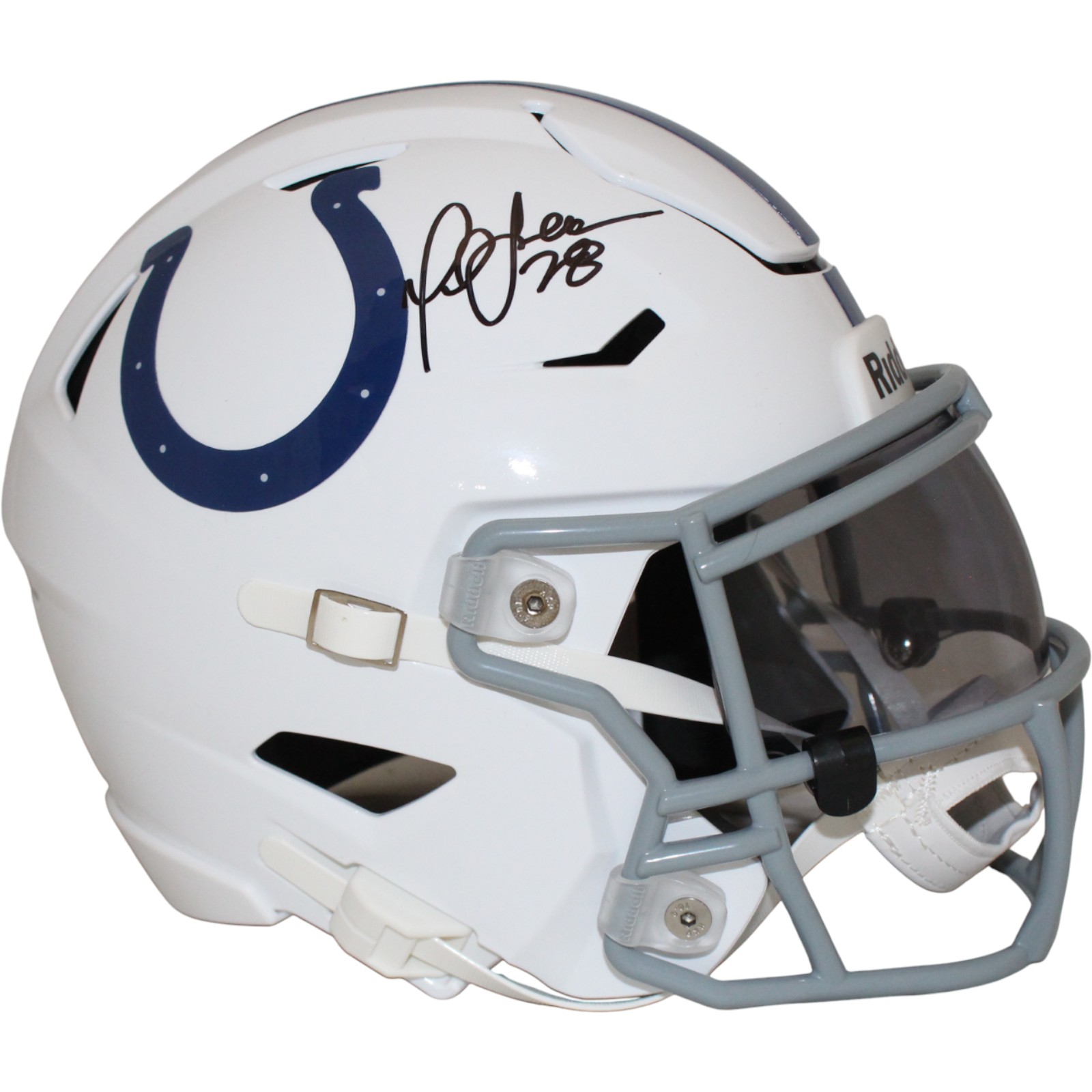 Marshall Faulk Autographed Indianapolis Colts Midi Helmet Beckett Witness 53297