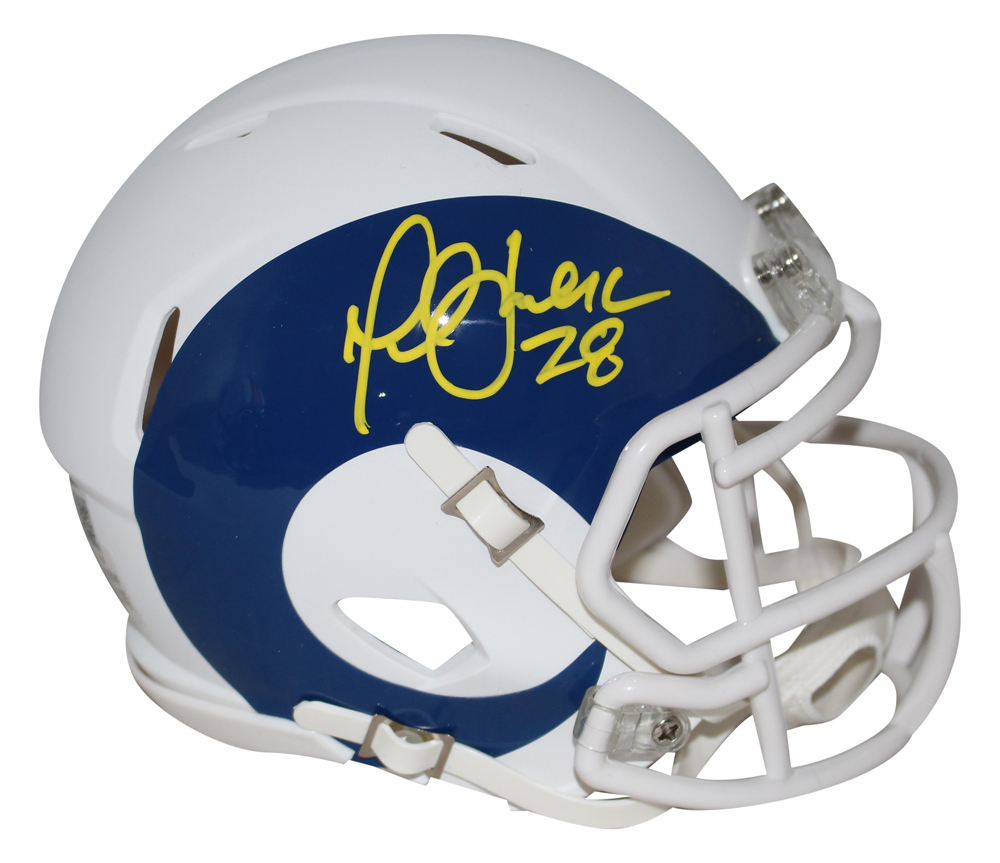 Marshall Faulk Autographed Los Angeles Rams AMP Mini Helmet Beckett