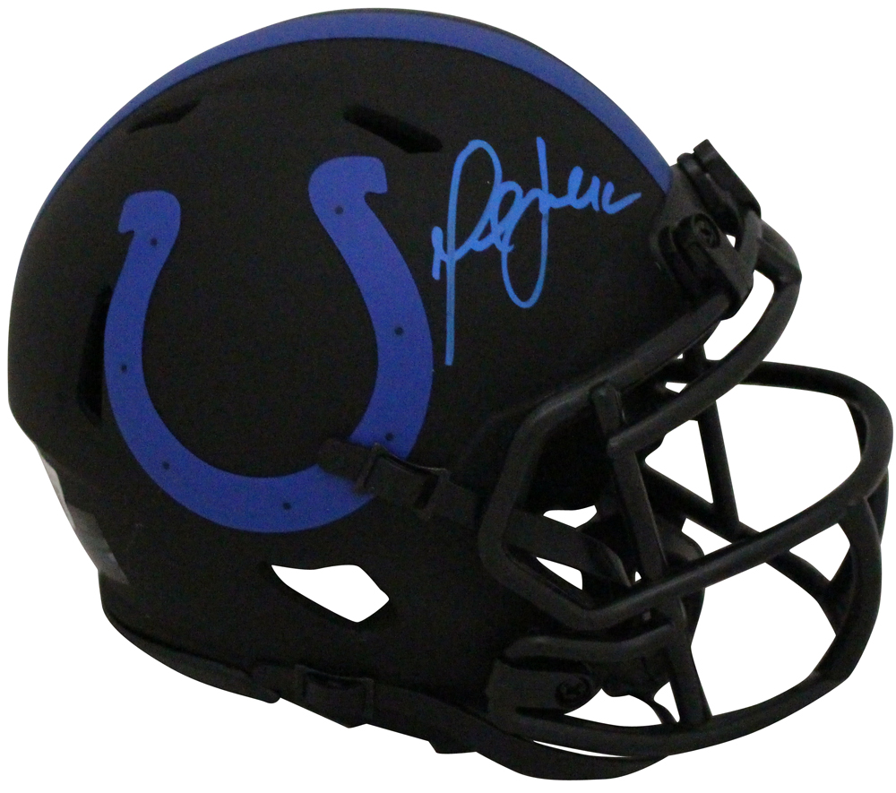 Marshall Faulk Autographed Indianapolis Colts Eclipse Mini Helmet BAS