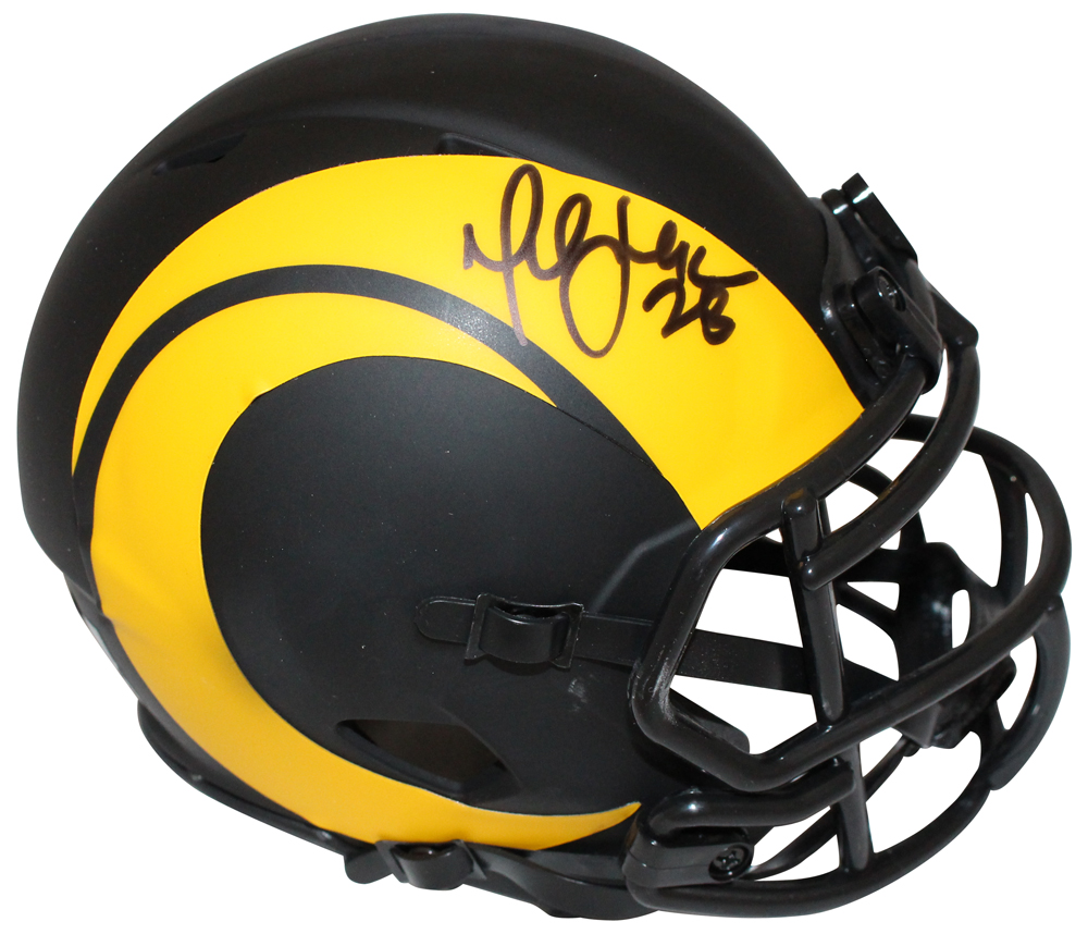 Marshall Faulk Autographed Los Angeles Rams Eclipse Mini Helmet BAS 