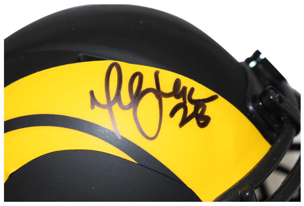 Marshall Faulk Autographed Los Angeles Rams Eclipse Mini Helmet BAS