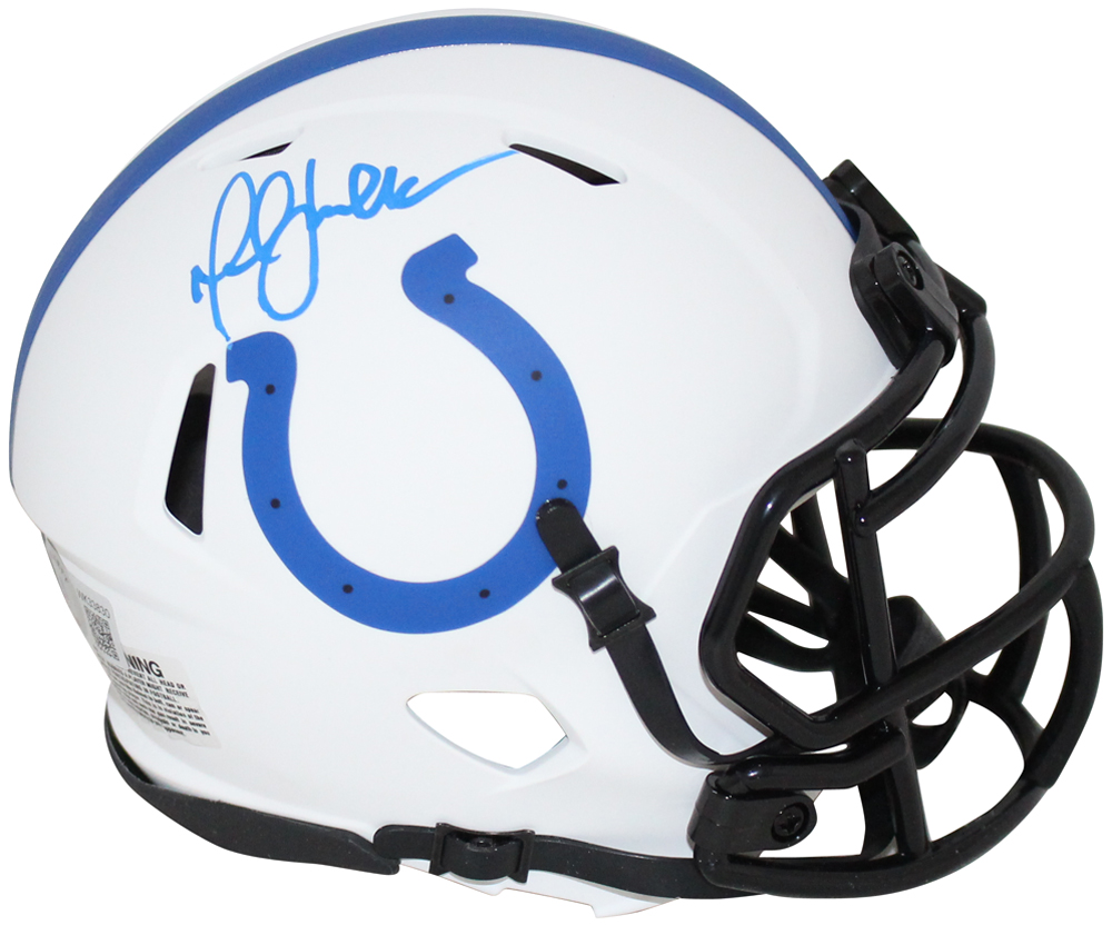 Marshall Faulk Autographed Indianapolis Colts Lunar Mini Helmet BAS