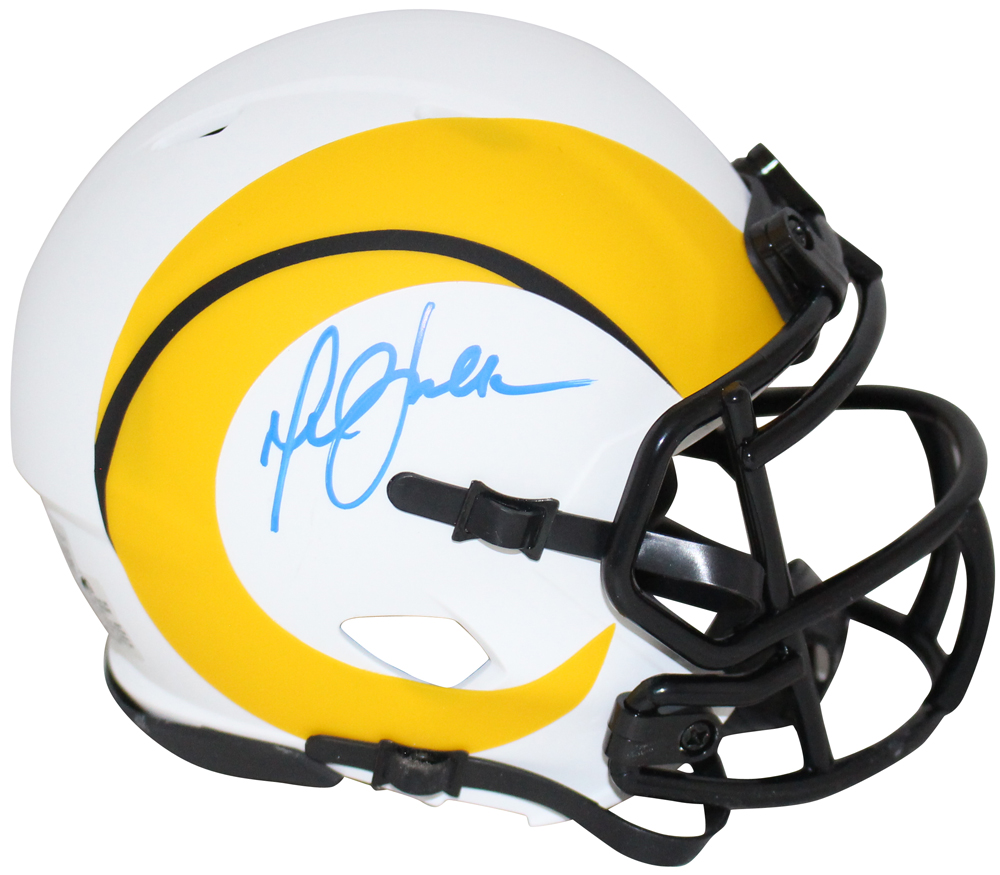 Marshall Faulk Autographed Los Angeles Rams Lunar Mini Helmet BAS