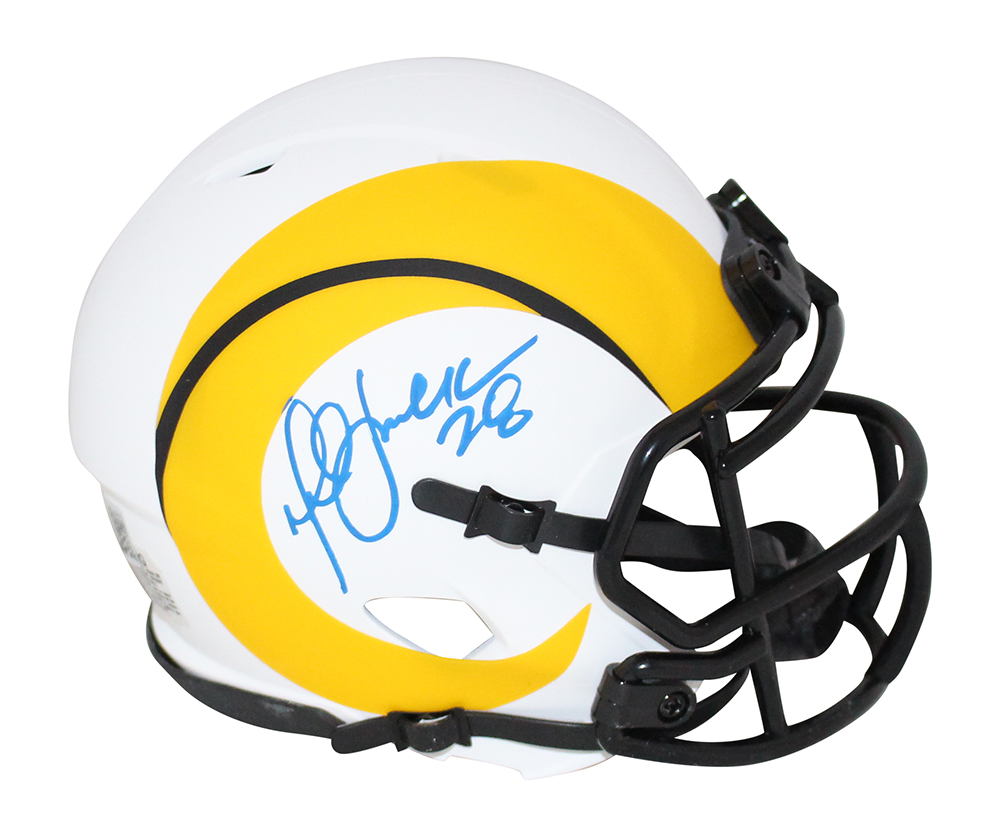 Marshall Faulk Autographed Los Angeles Rams Lunar Mini Helmet Beckett