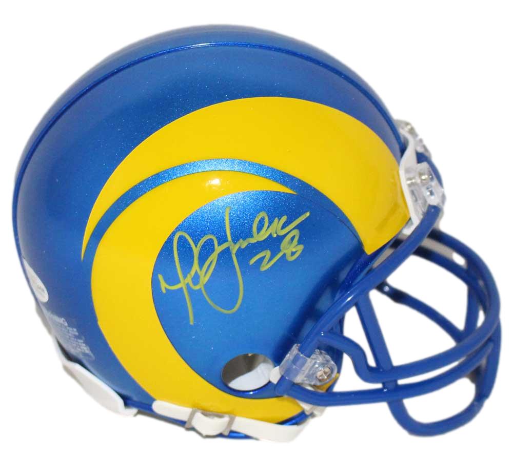 Marshall Faulk Autographed/Signed Los Angeles Rams Mini Helmet BAS 31304