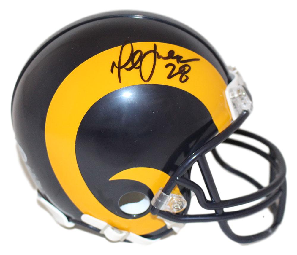 Marshall Faulk Autographed/Signed St Louis Rams Mini Helmet BAS 21941