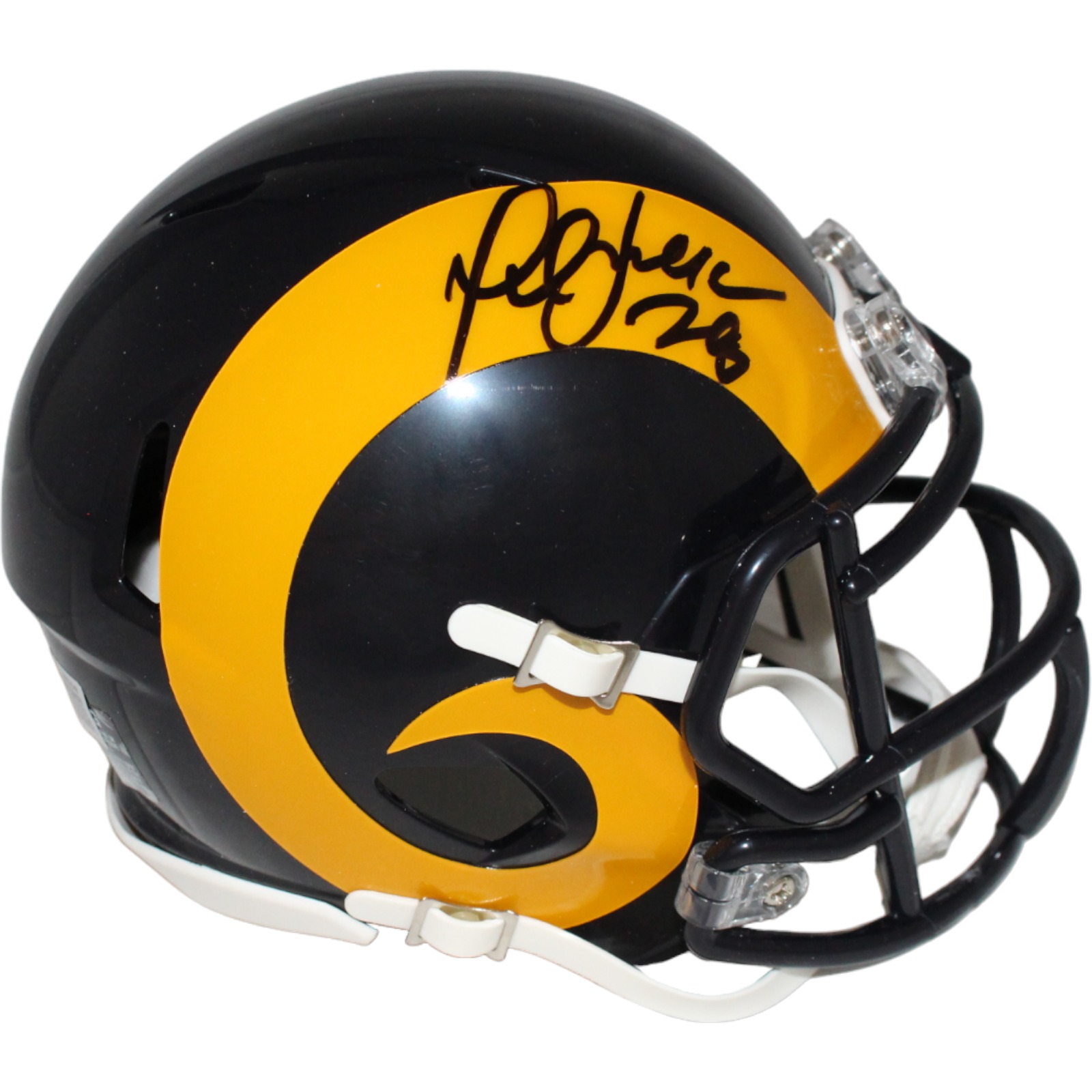 Marshall Faulk Signed Los Angeles Rams TB Mini Helmet Beckett