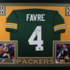 Brett Favre Autographed Green Bay Packers Framed Green XL Jersey 25338