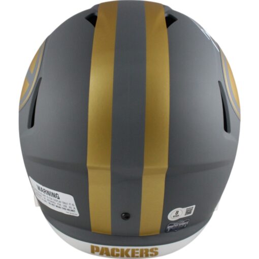 Brett Favre Autographed Green Bay Packers F/S Slate Helmet Beckett Witness 49203