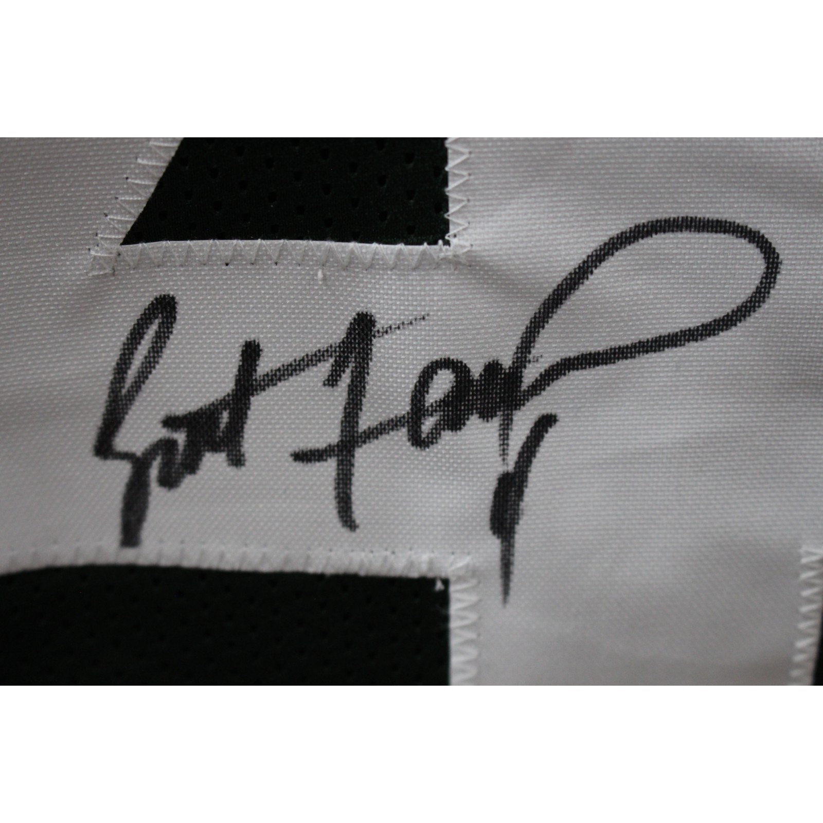 Brett Favre Autographed/Signed XL Pro Style Green Jersey Beckett Witness 49211