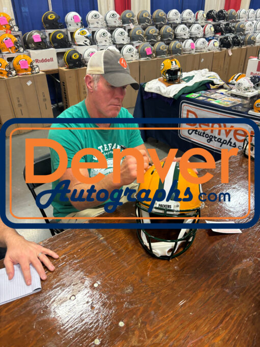 Brett Favre Autographed Green Bay Packers F/S Helmet Beckett Witness 49291