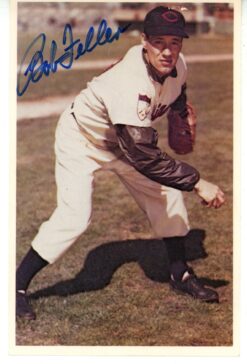 Bob Feller Autographed Cleveland Indians 1982 TCMA Jumbo Trading Card BAS 56072