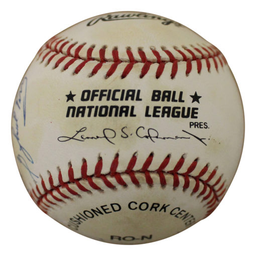 Willie Stargell & Bob Feller Signed National League Baseball +6 Sigs JSA 13330