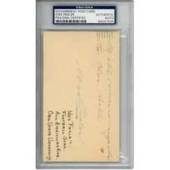 Wes Fesler Autographed/Signed Ohio State Buckeyes Postcard PSA Slabbed 54796