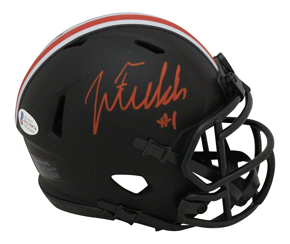 Justin Fields Autographed/Signed Ohio State Buckeyes Mini Helmet BAS 31668