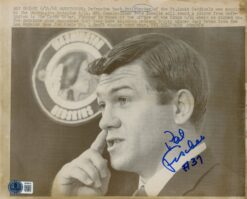Pat Fischer Autographed Washington Redskins 8x10 Photo B&W Article Beckett 56664